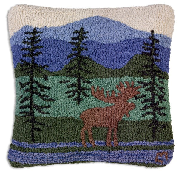 Mountain Moose Pillow 18 x 18"