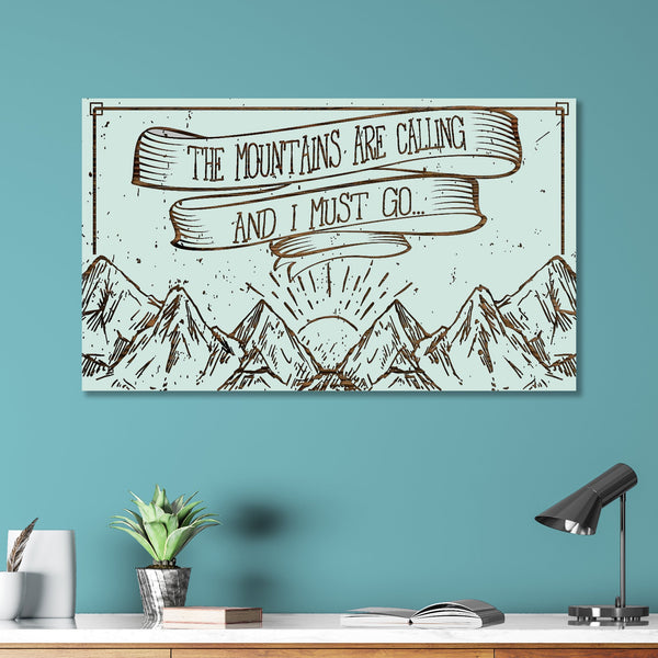 Mountains Are Calling Wooden Engraving Cream